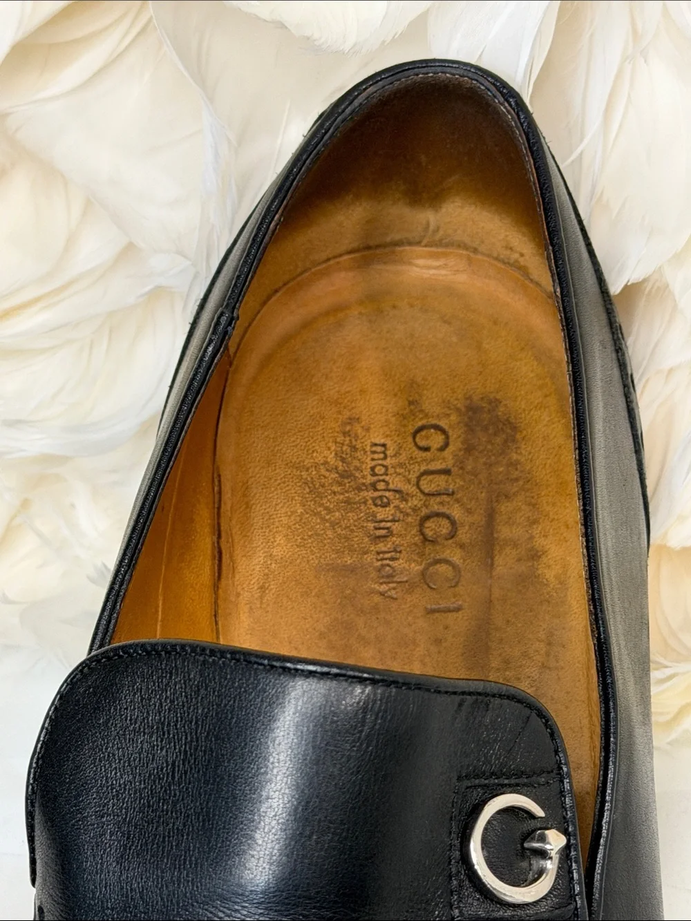 Gucci Men’s 12 Black Leather G Logo Square